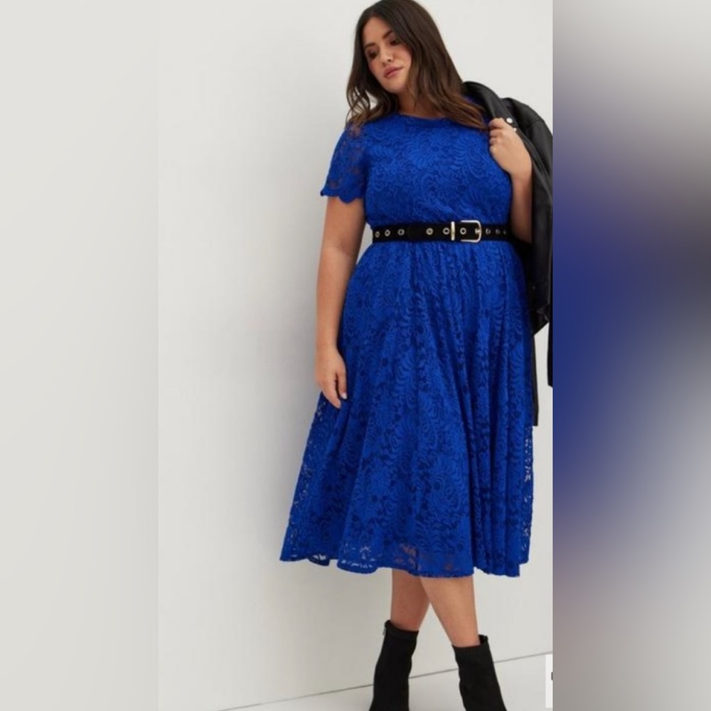 Torrid fit and flare lace dress